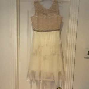 Rare Editions Tiered Lace & Tulle Dress